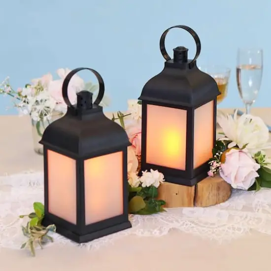 Kate Aspen&reg; Marrakesh LED Vintage Decorative Black Lantern, 2ct. {3}