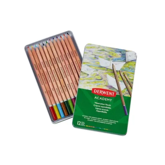 Derwent&reg; Academy Watercolor Pencil 12 Color Tin Set {1}