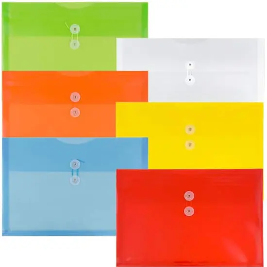 JAM Paper 9.75" x 14.5" Mixed Plastic Button & String Tie Closure Legal Booklet Envelopes, 12ct. {1}