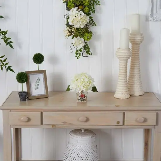 9'' White Hydrangea Arrangement in Floral Planter {3}
