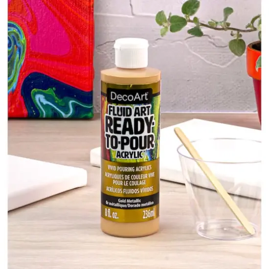 DecoArt&reg; Fluid Art Ready-To-Pour Acrylic&trade; Paint Gold {3}