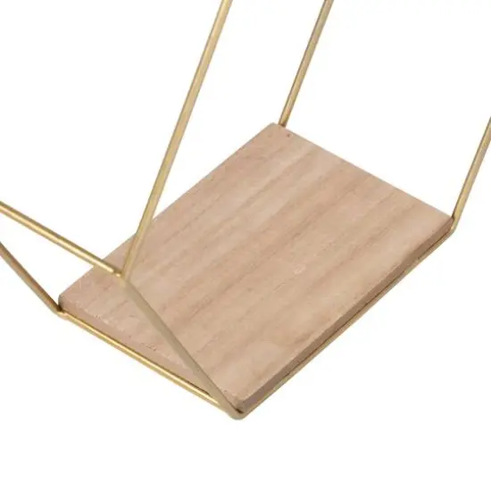 Honey Can Do 12" Gold Hexagonal Decorative Metal Wall Shelves {8}