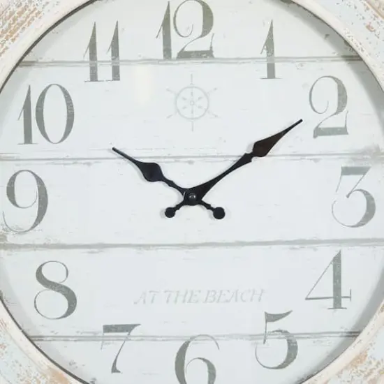Blue Coastal Wood Wall Clock {4}