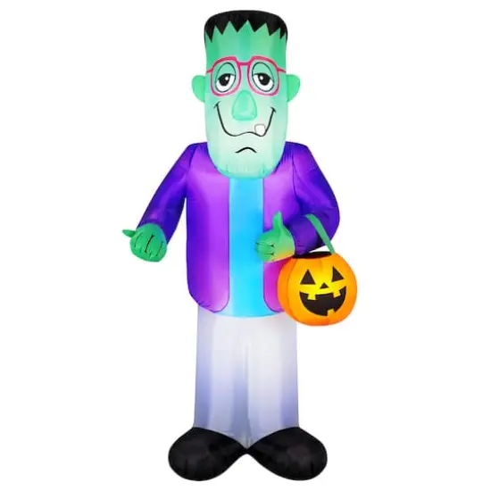 7ft. Inflatable Halloween Light Up Trick-or-Treat Monster {1}