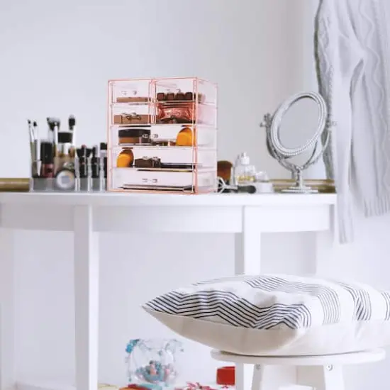 Sorbus Makeup & Jewelry Storage Case with 3 Large & 4 Small Drawers Pink {5}