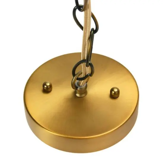 Hello Honey&reg; 16" Coastal Pendant Lamp with Natural Paper Rope Shades, Fringe Detail and Iron Base {10}