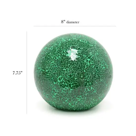 Simple Designs 7.7" Mosaic Stone Ball Table Lamp Green {4}