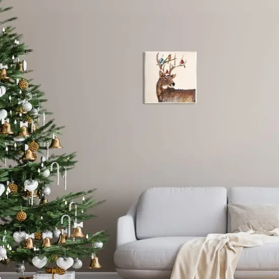 Stupell Industries Cardinals Perched on Snowy Antlers Wall Art {3}