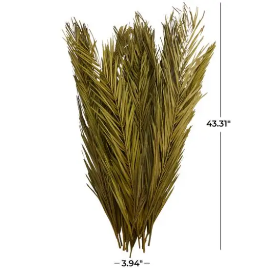 43" Natural Dried Plant Palm Leaf Bunch with Feather-Inspired Stems Green {7}