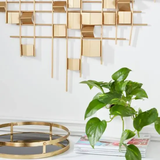 CosmoLiving by Cosmopolitan 32" Gold Iron Contemporary Wall D&eacute;cor {9}