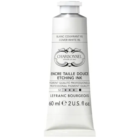 Charbonnel Etching Ink, 60mL Covering White RS {1}