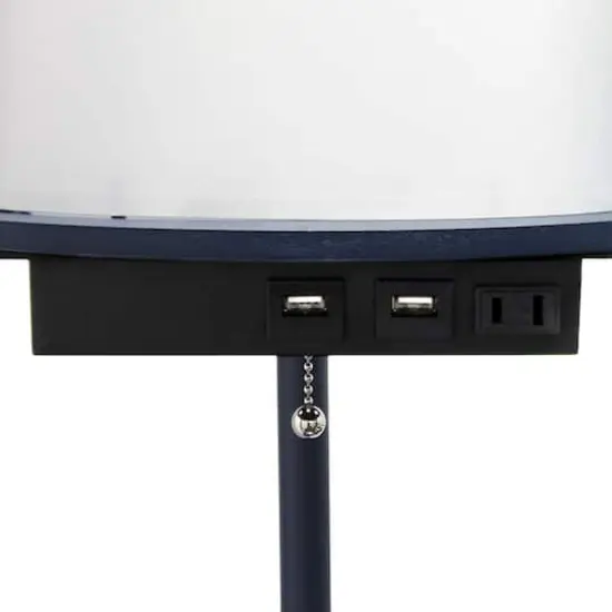Simple Designs™ 62.5" Round Floor Lamp with 2 USB Ports and 1 Outlet Navy {12}