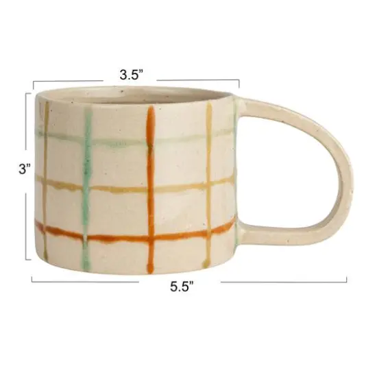 Hello Honey&reg; 12oz. Multicolor Stoneware Mugs with Checkered Pattern, 4ct. {10}