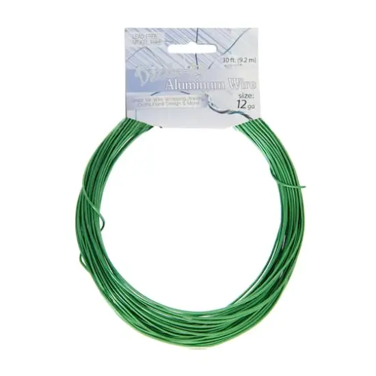 John Bead 12 Gauge Aluminum Jewelry Wire, 30ft. Green {4}