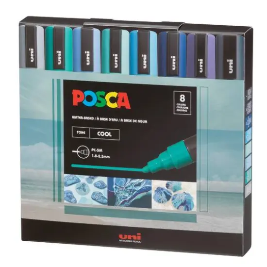 POSCA PC-5M Cool Tones Paint Marker Set {3}