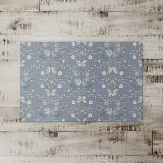 Butterfly Pattern Floor Mat Blue {3}