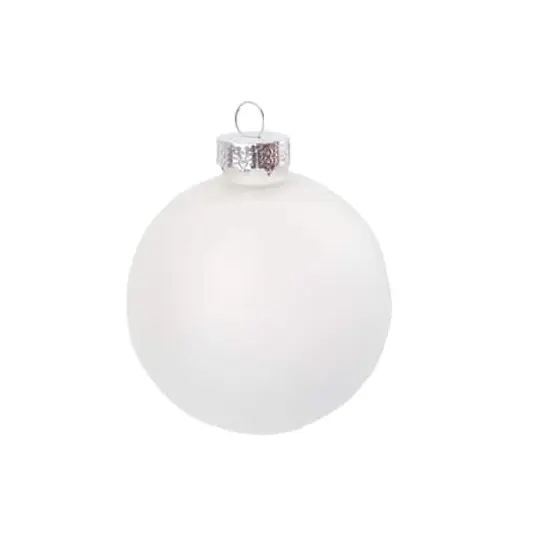 Whitehurst 40ct. 1.5" White Frosted Glass Ball Ornaments {1}