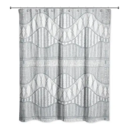 Lace Pattern Shower Curtain Blue {1}