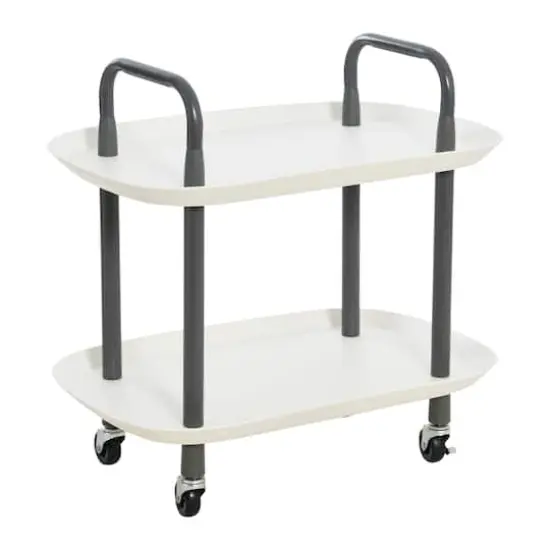 Hello Honey&reg; Main + Mesa&trade; 2-Tier Modern Plastic and Metal Trolley White and Dark Gray {1}