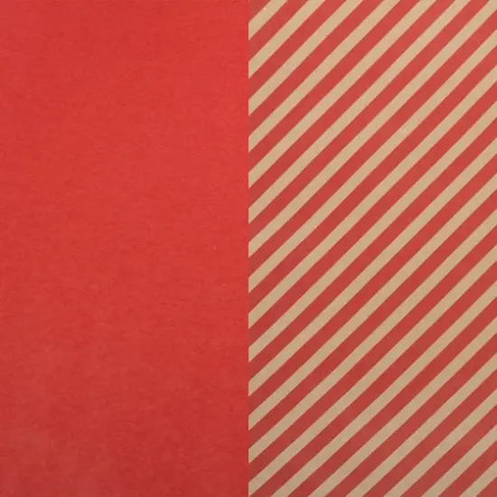 JAM Paper Stripes & Solids Combo Gift Wrap Set Red {5}