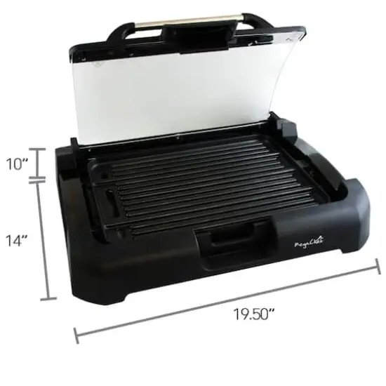 Megachef Reversible Indoor Grill & Griddle With Removable Glass Lid {4}
