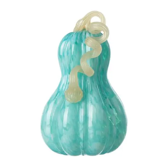 Glitzhome&reg; 8.5" Fall Turquoise Glass Gourd {7}