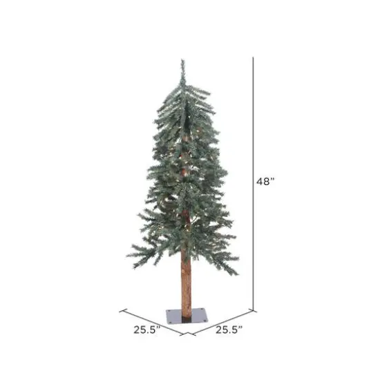 4ft. Pre-Lit Natural Bark Alpine Artificial Christmas Tree, Clear Dura-Lit&reg; Lights {5}
