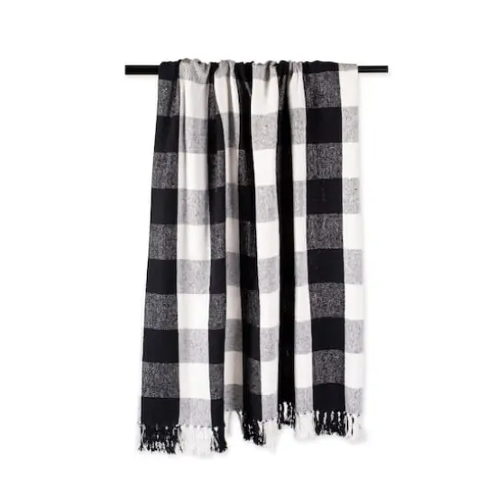 DII&reg; Black & White Buffalo Check Throw {5}