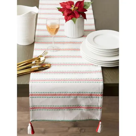 DII® 108'' Joyful Snowflakes Jacquard Reversible Table Runner {5}