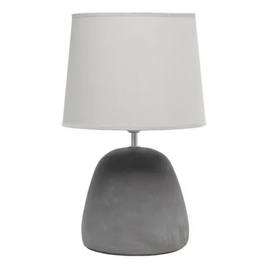 Simple Designs&trade; 17" Round Concrete Table Lamp Gray {1}