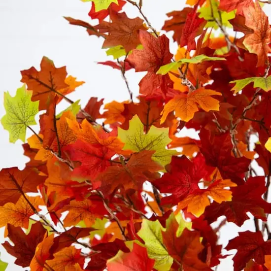 6ft. Pre-Lit Shades of Autumn Maple Artificial Fall Tree with 360 Warm White LED Lights {4}