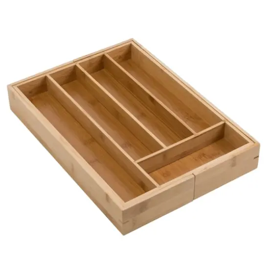 Honey Can Do Expandable Medium Bamboo Silverware Drawer Organizer {3}
