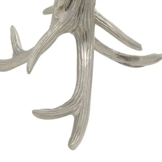 8" Silver Aluminum Traditional Candlestick Holder {5}