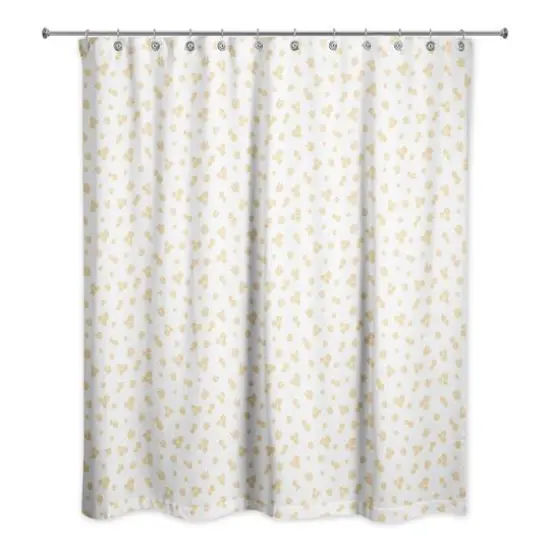 Daisy Pattern Shower Curtain Yellow {1}