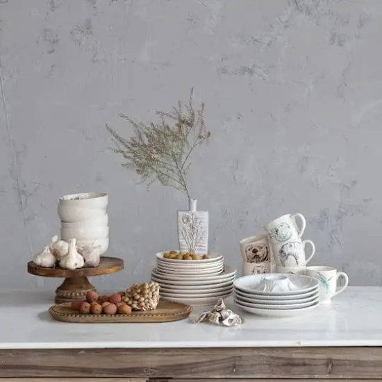 Hello Honey&reg; 8.25" Wildlife Stoneware Dinner Plate Set {3}