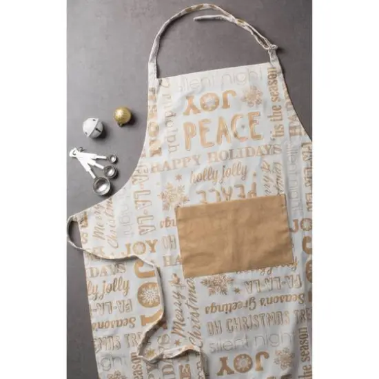 DII&reg; Gold Christmas Collage Chef Apron {5}