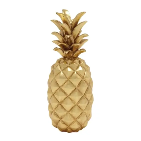 Gold Polystone Traditional Decorative Pineapple , 18" x 7" x 7" {1}