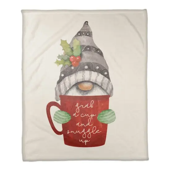 Snuggle Up Gnome 50x60 Coral Fleece Blanket {1}