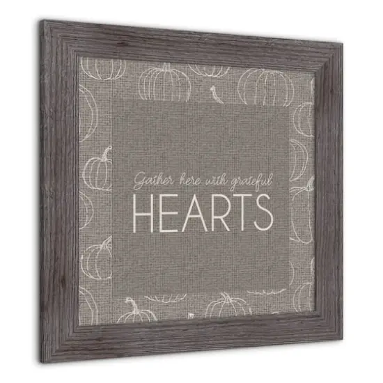 Gray Grateful Hearts Print in Western Gray Frame {3}