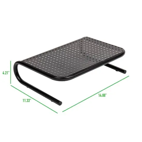 Mind Reader Black Metal Monitor Riser Stand Set {4}