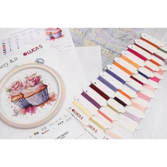 Luca-S The Cupcakes Counted Cross Stitch Kit with Display Hoop {7}