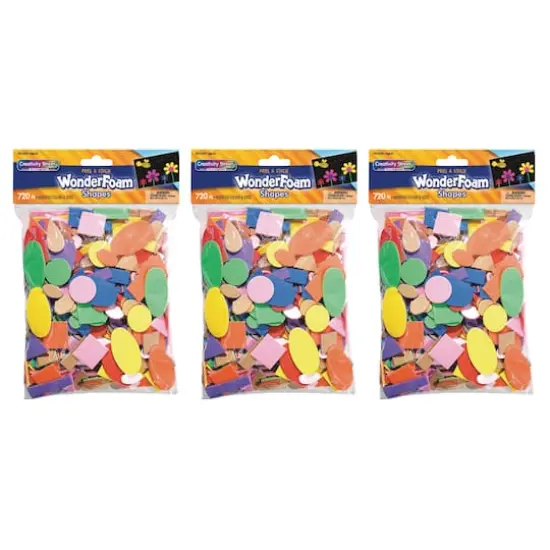 Creativity Street&reg; WonderFoam&reg; Peel & Stick Shapes, 3 packs of 720 {1}