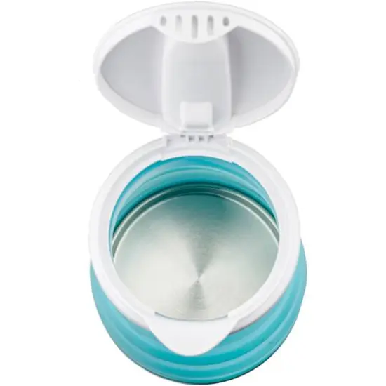 Brentwood Blue 0.85qt. Dual-Voltage Collapsible Travel Kettle {6}