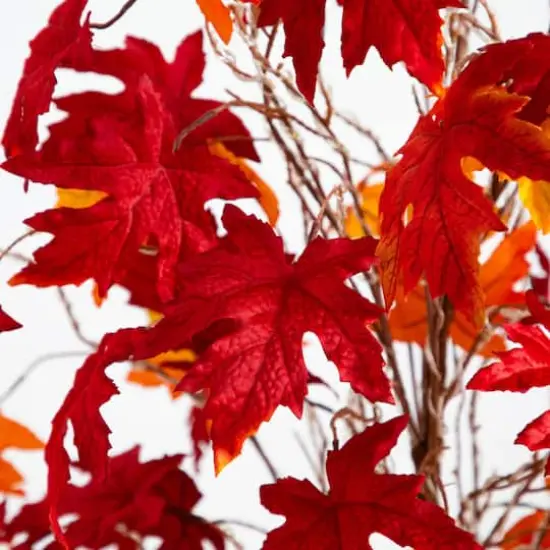 6ft. Pre-Lit Autumn Weeping Maple Artificial Fall Tree with 300 Warm White LED Lights {4}