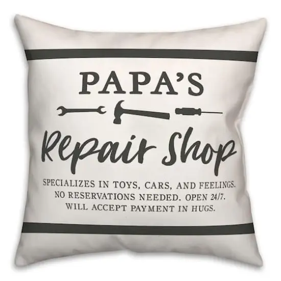 Papa's Repair Shop Throw Pillow {1}