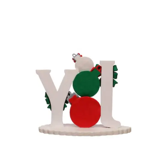 7.25" Joy with Ornament & Bow Clay Tabletop Décor by Ashland® {4}