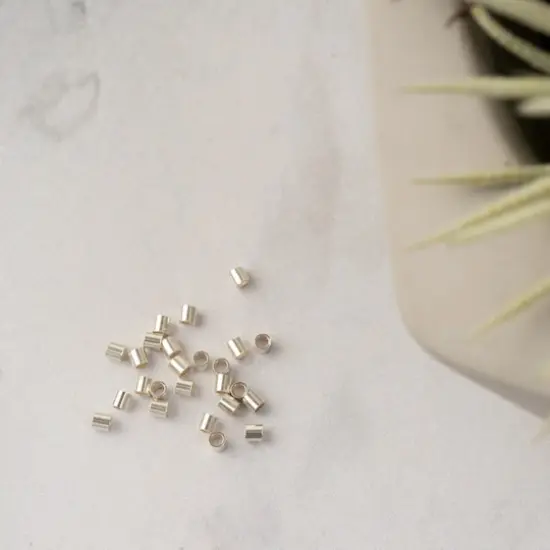 2mm Sterling Silver Crimp Tubes Findings, 25ct. by Bead Landing&trade; {4}