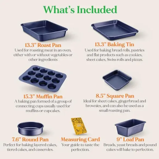 NutriChef Blue Non-Stick Kitchen Bakeware Set {4}