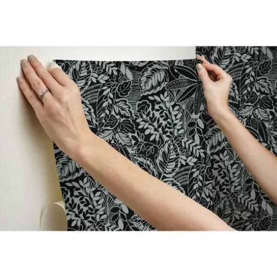 RoomMates Vintage Batik Jungle Peel & Stick Wallpaper Black/Gray {11}