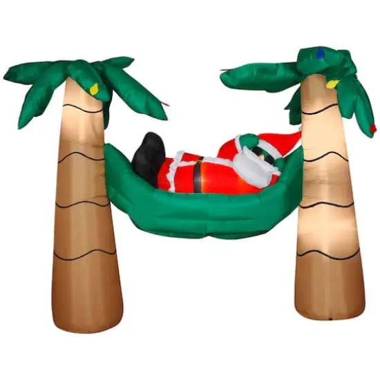 6ft. Airblown® Inflatable Christmas Santa in Hammock Scene {1}